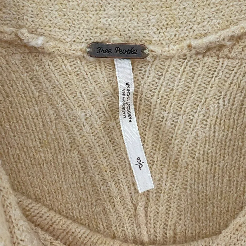 Free People Strawberry Fields Sweater Cowl Neck Swingy Soft Cream Women Small‎